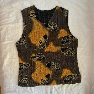 Reversible 2 in 1 Stretch Tank Top Black or Yellow/Brown